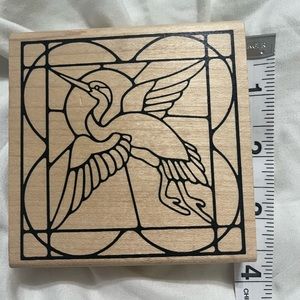 Pelican in stained glass Rubber stamp